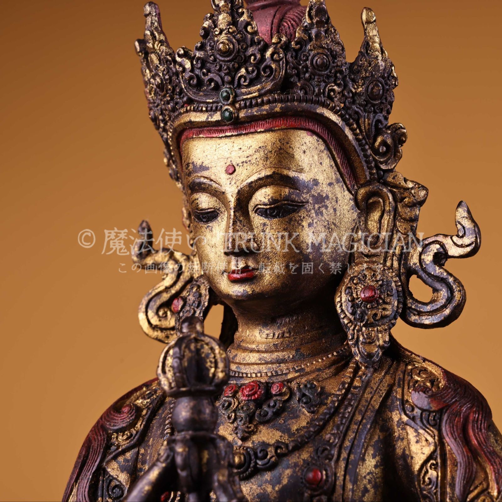 旧家蔵出し 銅製 泥金 金剛薩錘像 仏像 仏教古美術 密宗密教 供養品 古