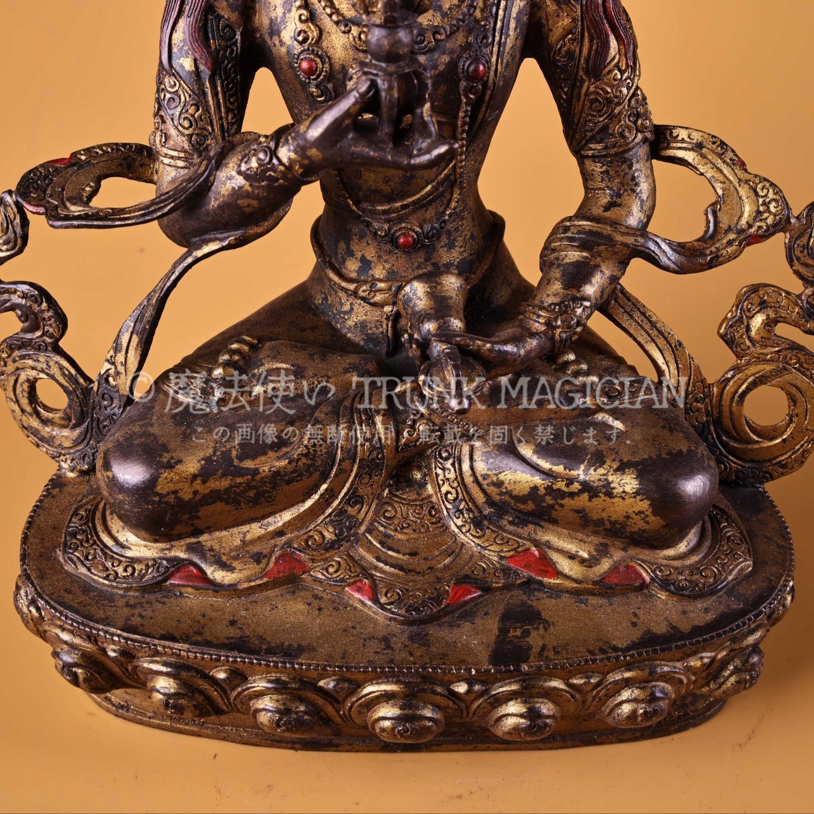 旧家蔵出し 銅製 泥金 金剛薩錘像 仏像 仏教古美術 密宗密教 供養品 古