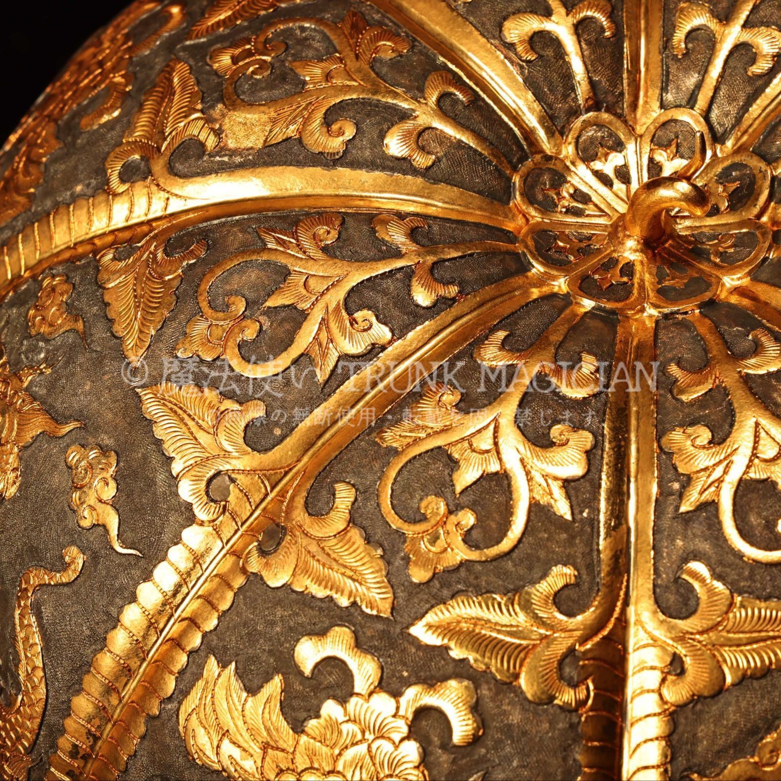 旧家蔵出し 銅製 塗金 瓜形首飾盒 置物 賞物 供養品 古美術品 収集家