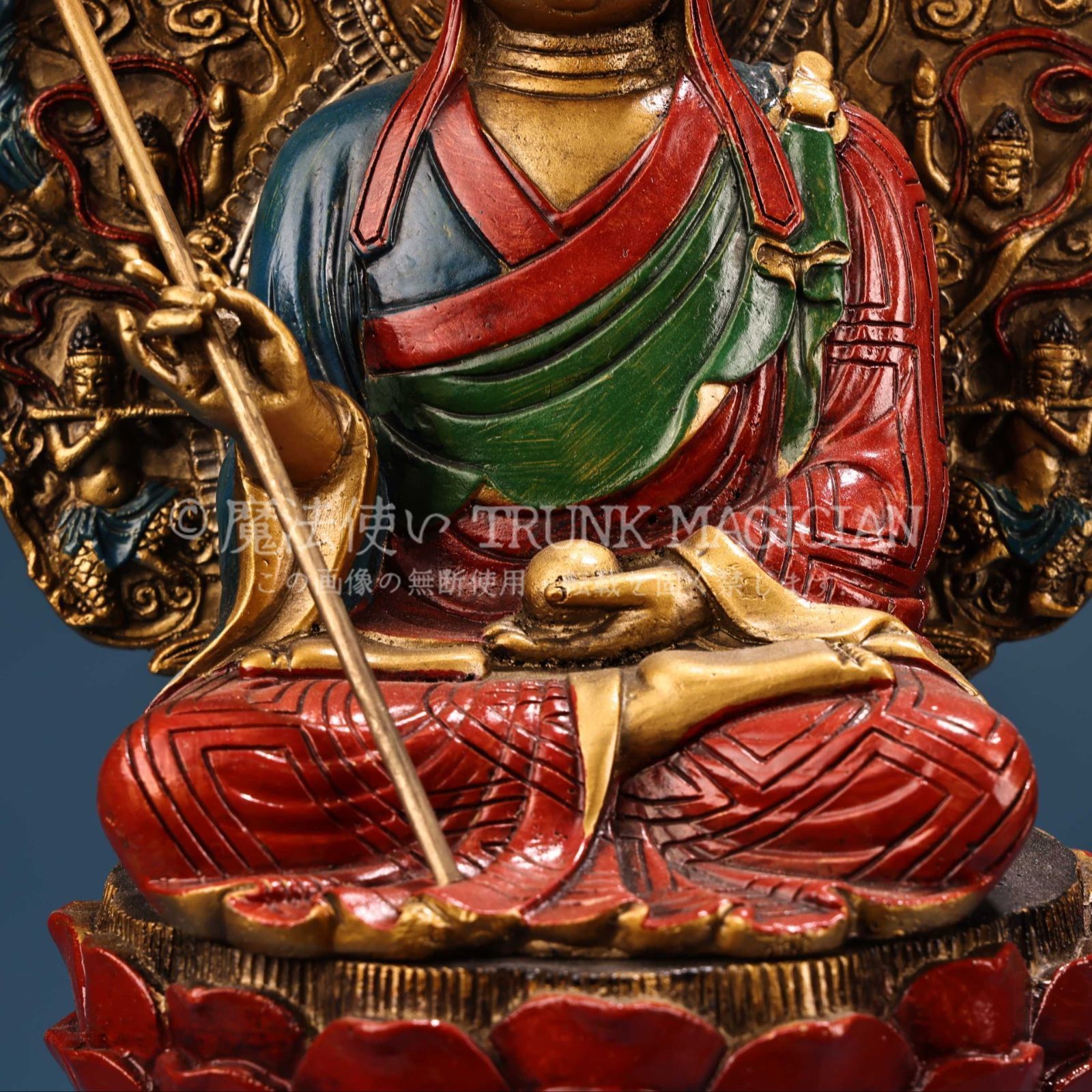 旧家蔵出し 銅製 浮彫 鏨刻 描金 彩繪 地藏王菩薩像 仏像 密宗密教