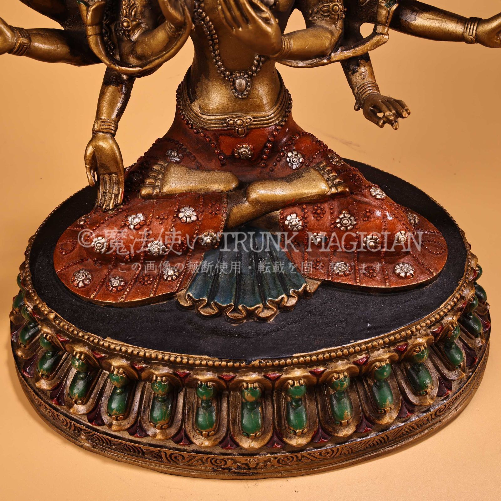 旧家蔵出し 銅製 描金 浮彫 鏨刻 彩繪 尊勝仏母像 仏像 密宗密教 供養