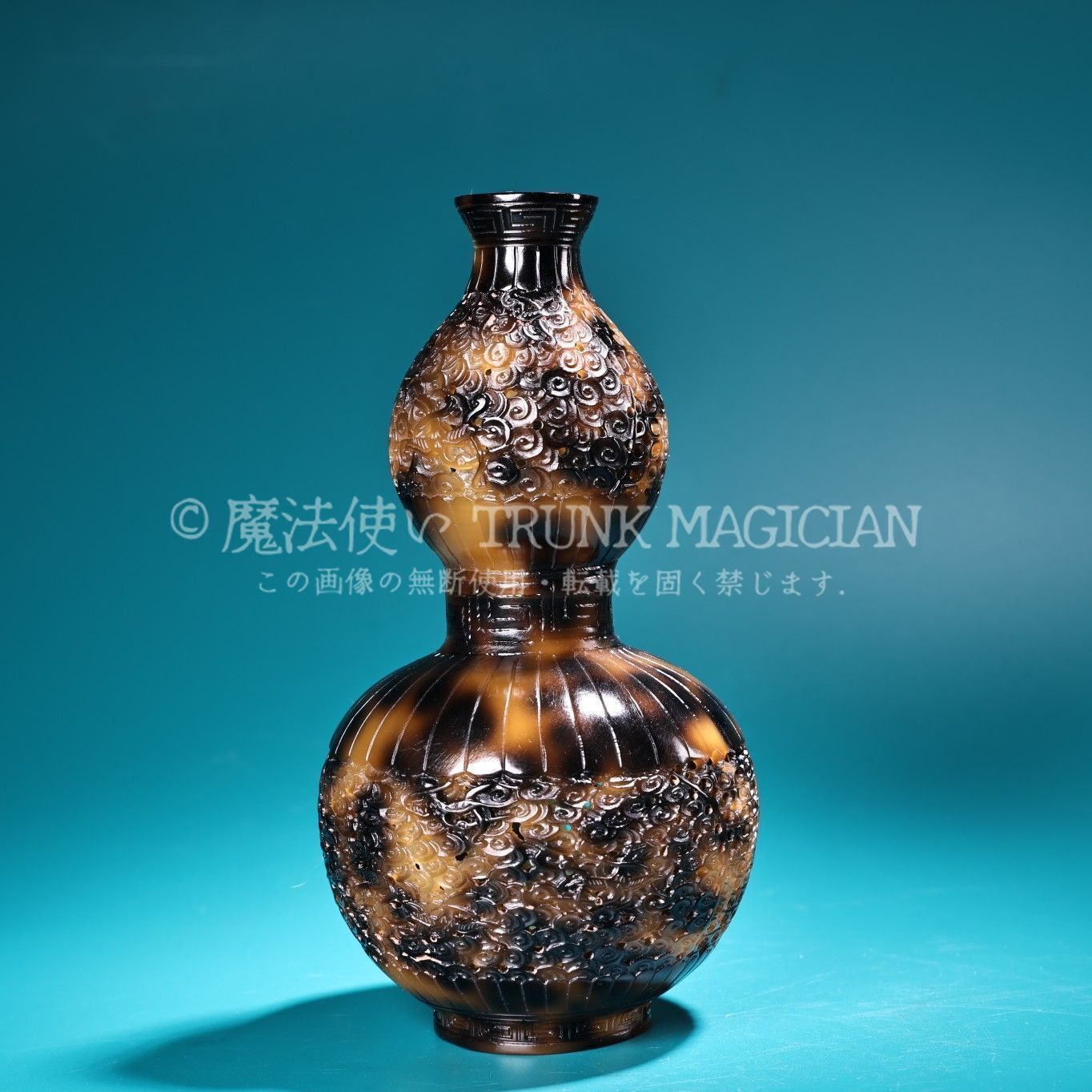 旧家蔵出し べっこう手彫 浮彫 ひょうたん 造型精美 供養品 古美術品