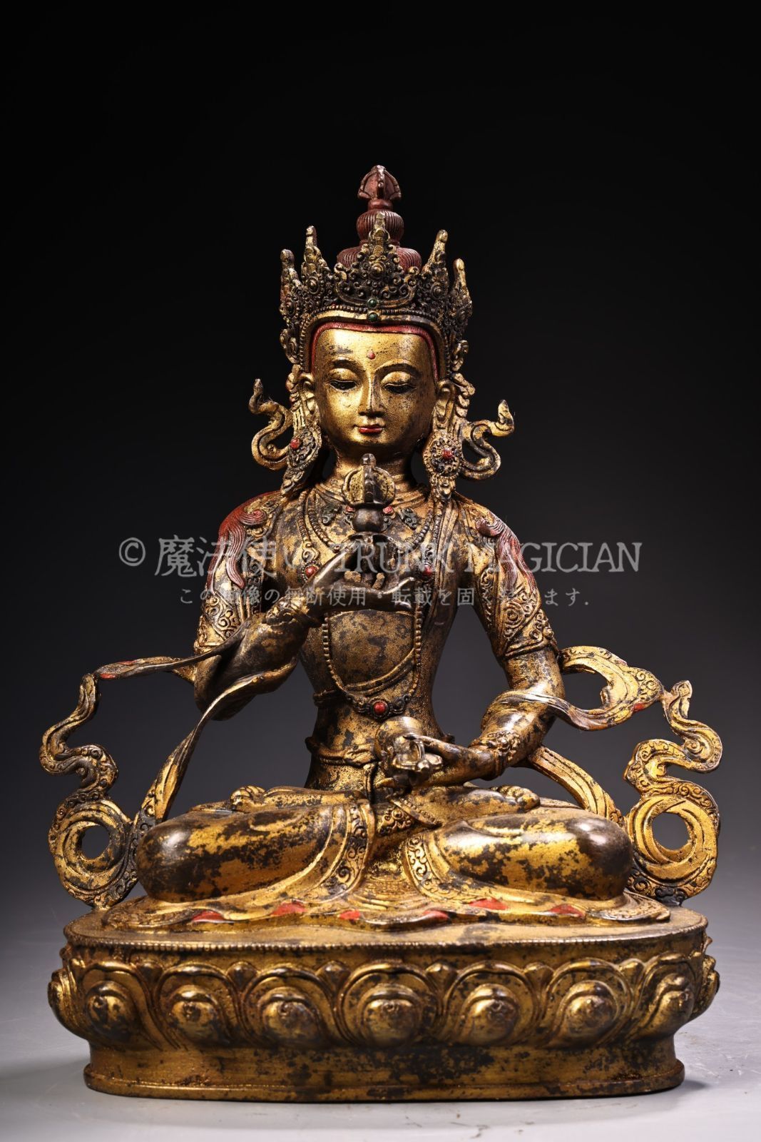 旧家蔵出し 銅製 泥金 金剛薩錘像 密宗密教 仏像 仏教古美術品 供養品