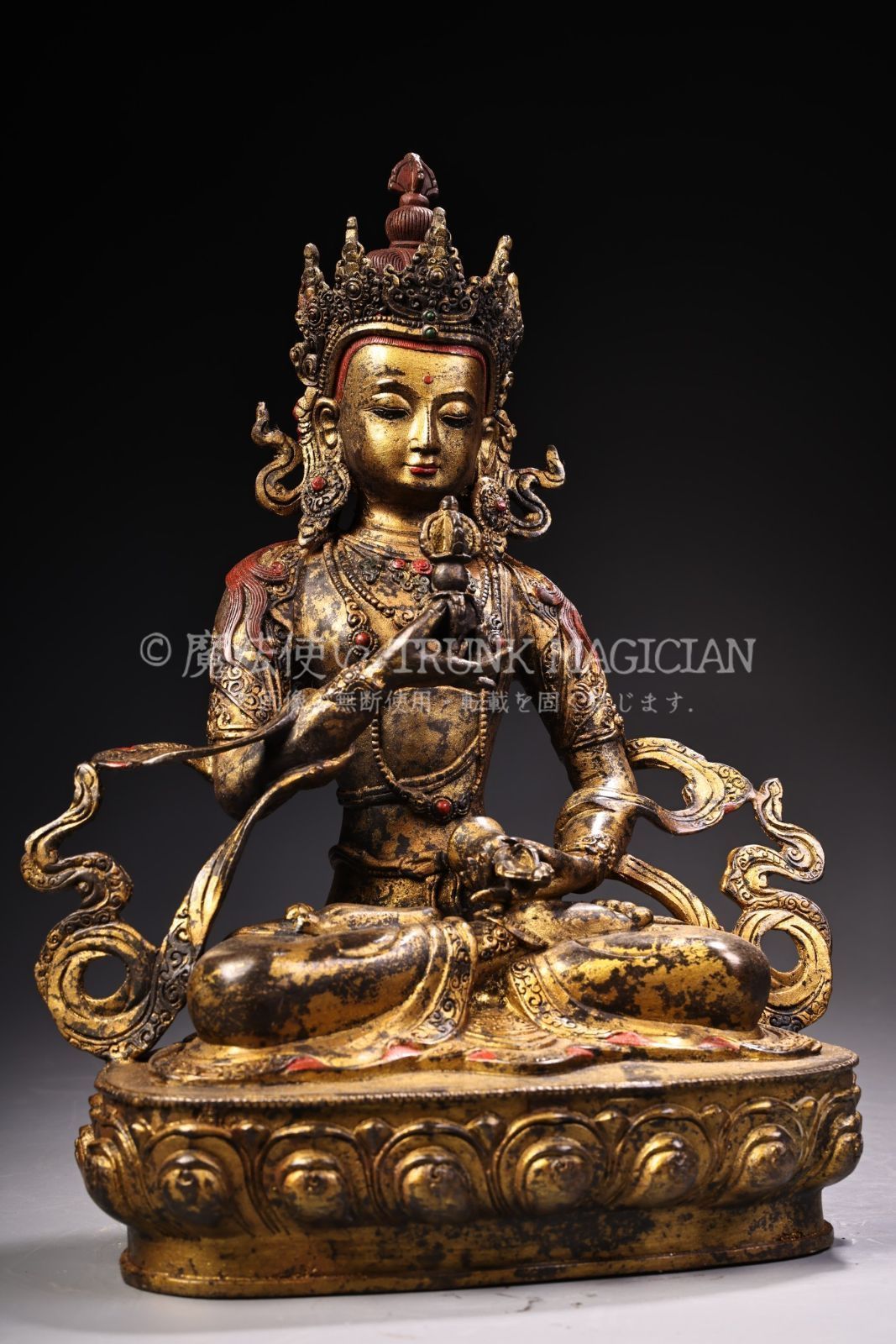 旧家蔵出し 銅製 泥金 金剛薩錘像 密宗密教 仏像 仏教古美術品 供養品