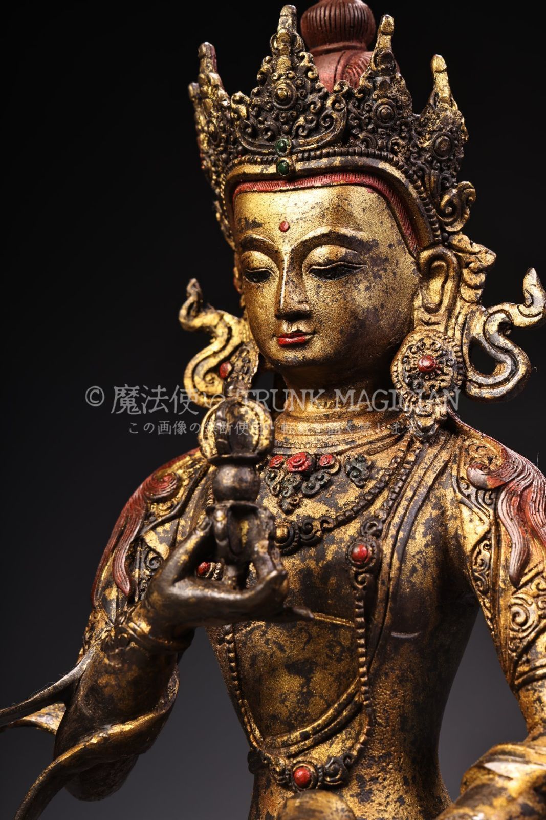 旧家蔵出し 銅製 泥金 金剛薩錘像 密宗密教 仏像 仏教古美術品 供養品