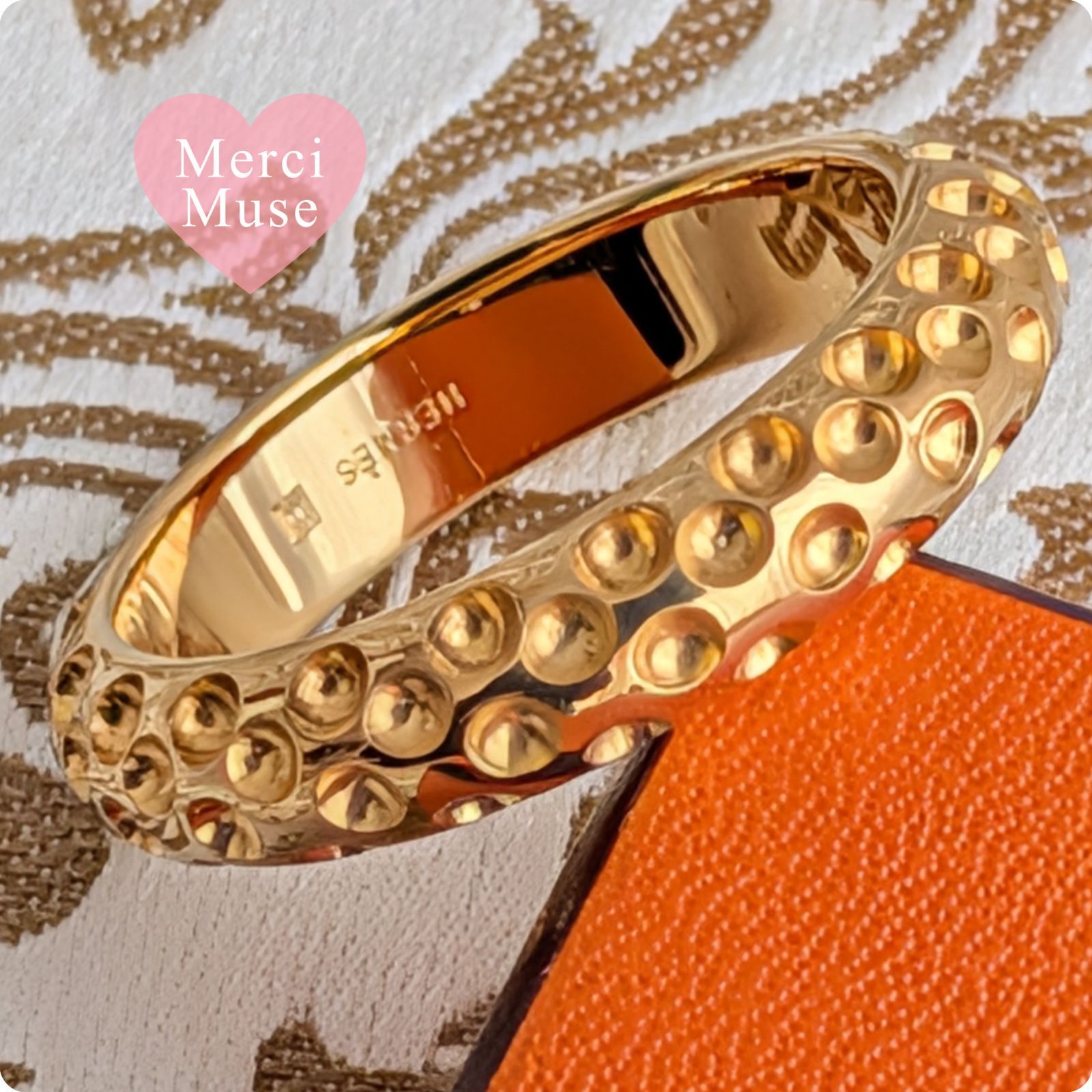 ❤お得なお品❤スカーフリング ドット ゴールド金具 エルメス