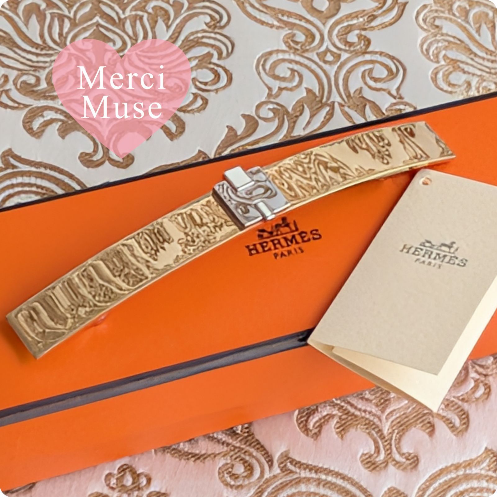 ❤未使用品❤アイリーンバレッタ ホワイト ゴールドxシルバー金具