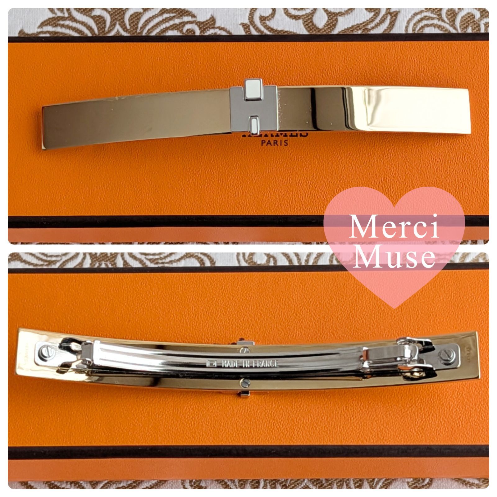 ❤未使用品❤アイリーンバレッタ ホワイト ゴールドxシルバー金具