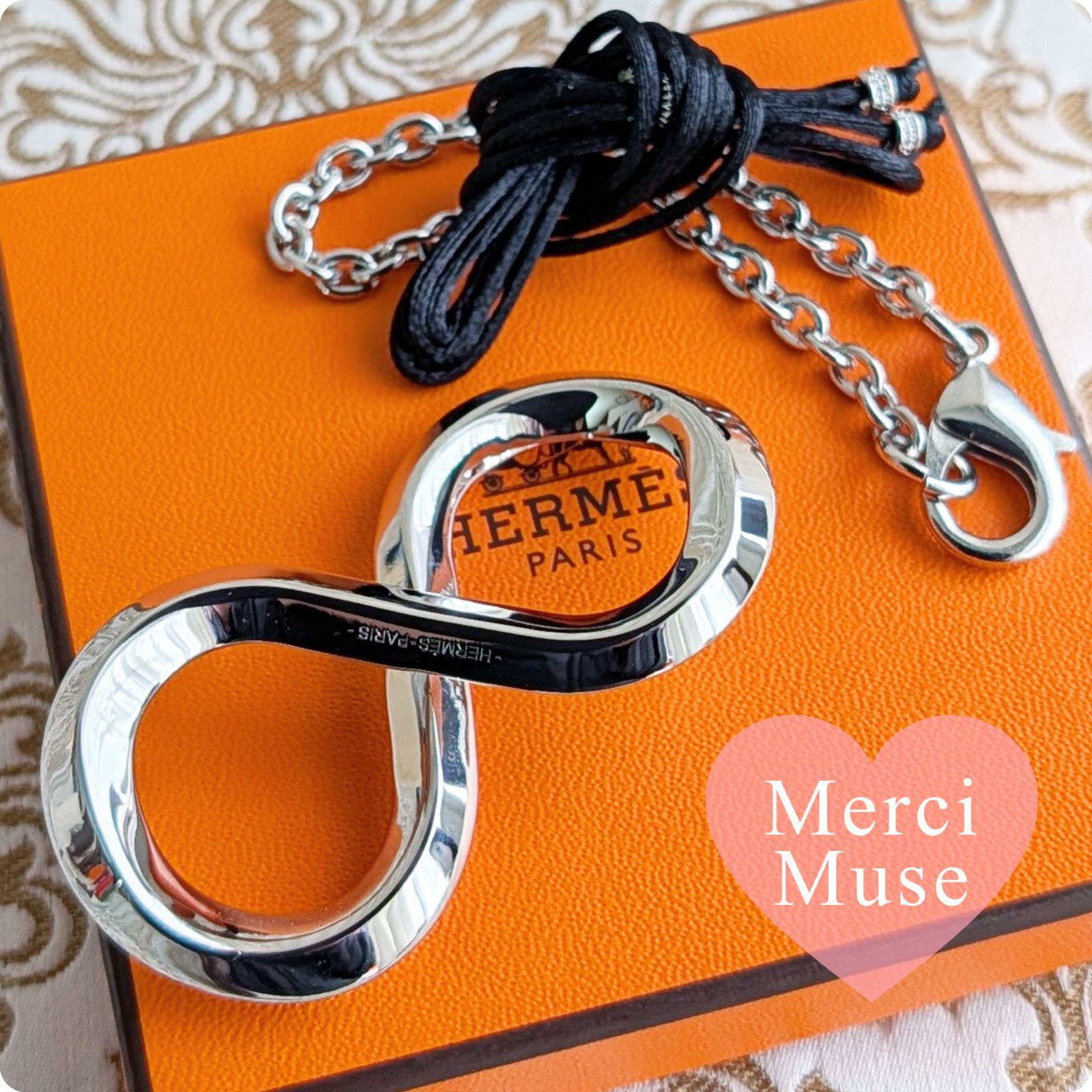 ❤未使用品❤スカーフリング大 ウイット シルバー金具 エルメス チャーム MerciMuse メルシーミューズ