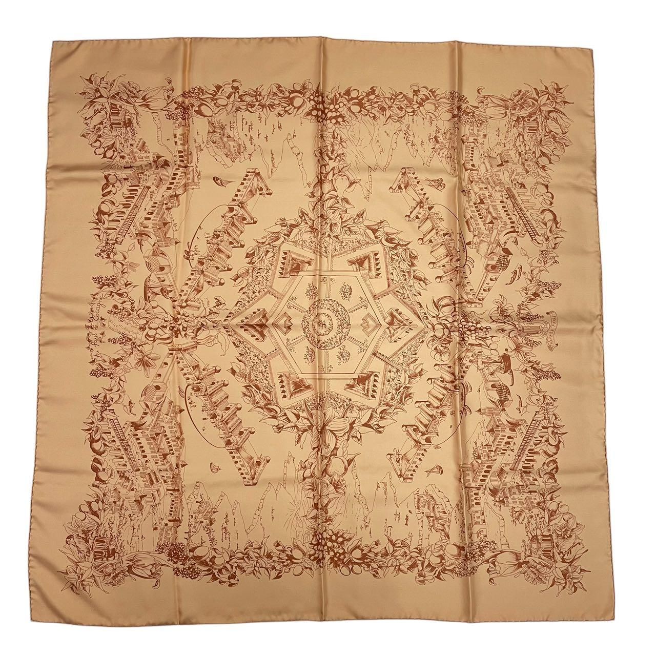新品同様 HERMES エルメス スカーフ カレ90 シルク Au Pays de Cocagne