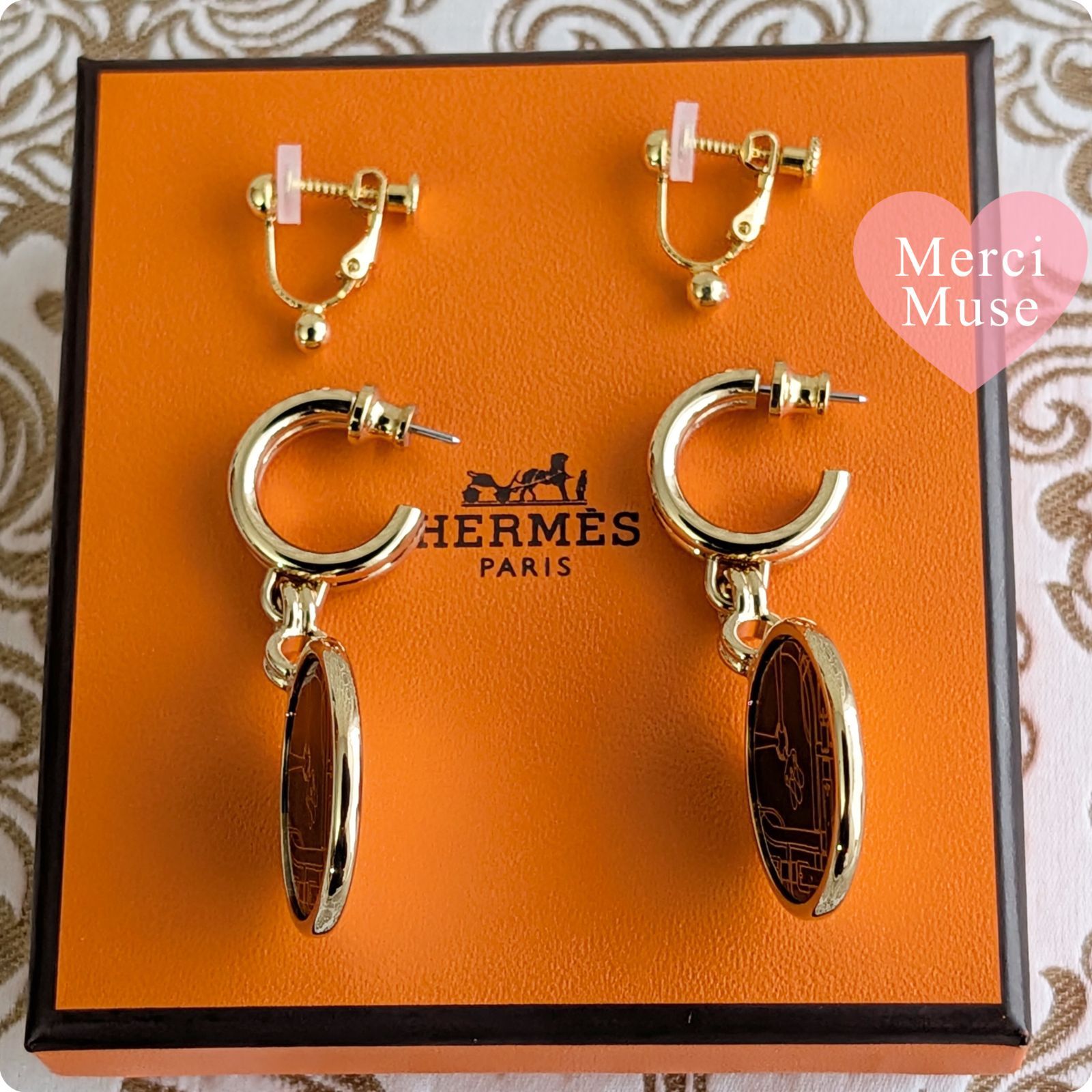❤お得なお品❤オルフェーヴルジョーヌドール 馬街ピアス ブラックx 