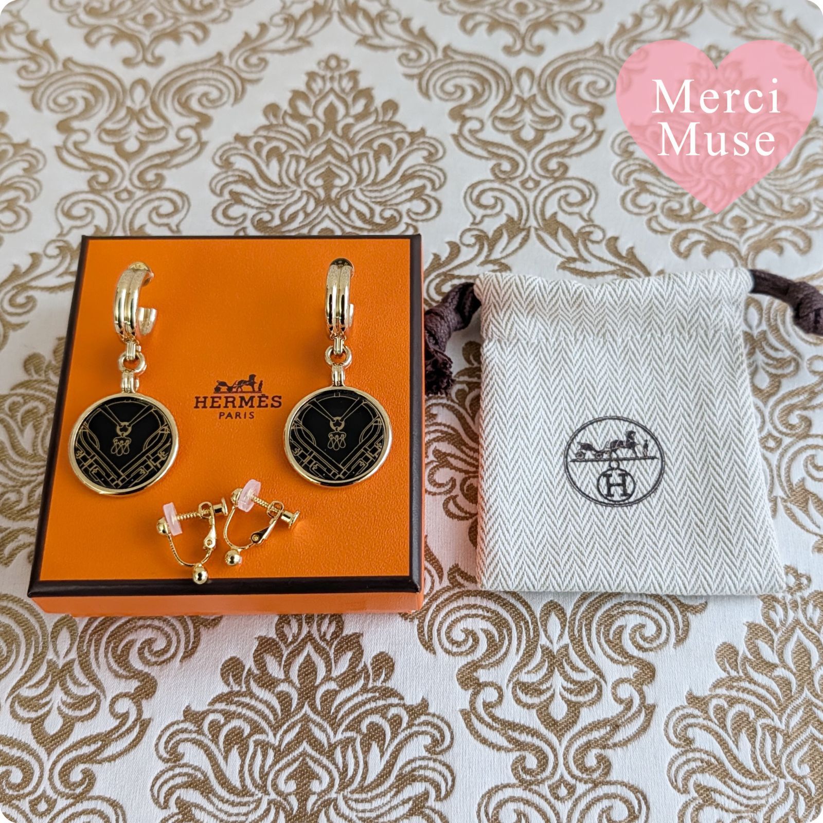 ❤お得なお品❤オルフェーヴルジョーヌドール 馬街ピアス ブラックx 
