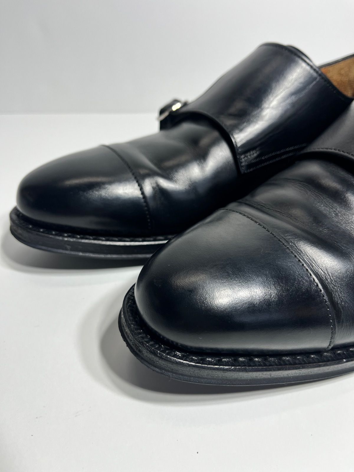 美品 Jalan Sriwijaya ジャランスリワヤ 黒 ダブルモンクストラップ