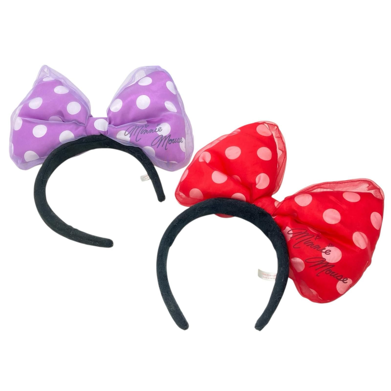 【美品】 ミニー カチューシャ 186000 Disney ディズニー ミニー カチューシャ 美品 2点 まとめ売り