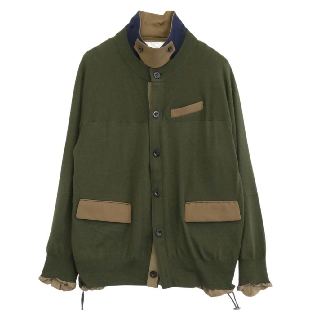 Sacai サカイ 22-02806M Knit Jacket 異素材切替 ドッキング ニット
