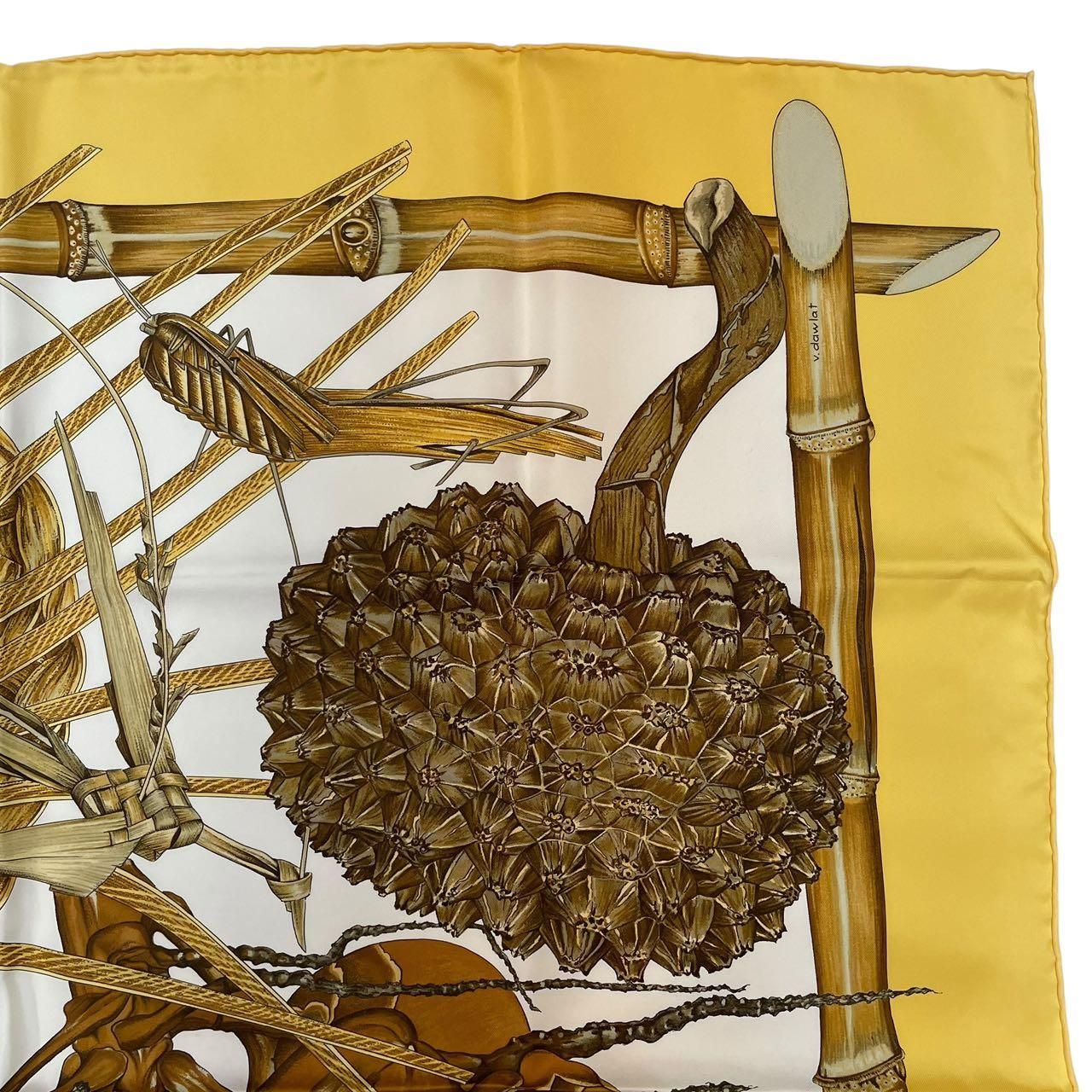 極美品 HERMES エルメス カレ90 Jardin Creole クレオルの楽園 シルク