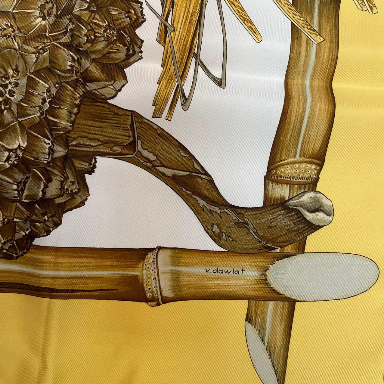 極美品 HERMES エルメス カレ90 Jardin Creole クレオルの楽園 シルク