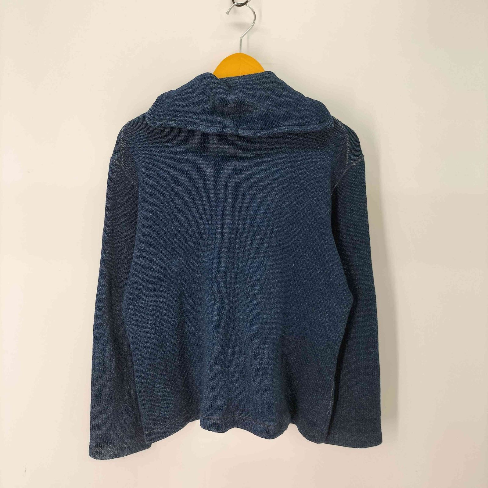 ブルーブルー BLUE BLUE 圧縮ウールニット ショールカラー ジップ