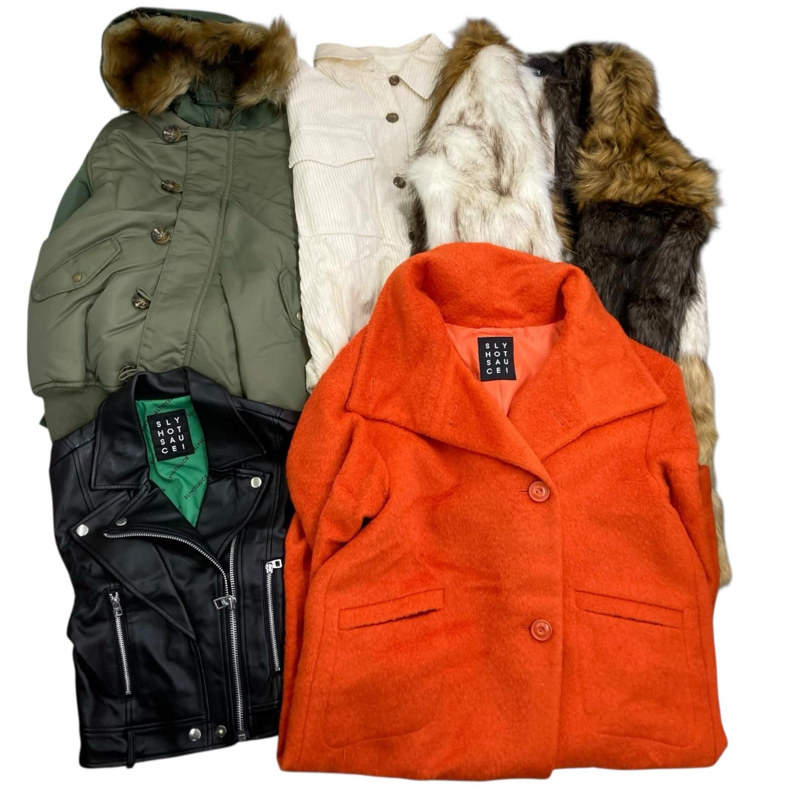 186000 現状品 SLY HOT SAUCE avirex 服 まとめ売り N-2B FREE Mサイズ 5点 コート レザー 冬服 パックワークフェイクファー ライダースジャケット