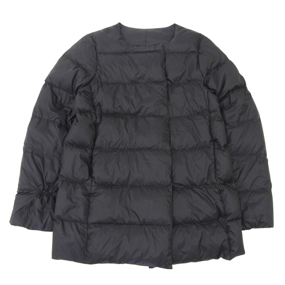 【美品】PYRENEX COCOON ブラック　38 3月22日取り下げ PYRENEX ピレネックス COCOON ノーカラー ダウンジャケット レディース