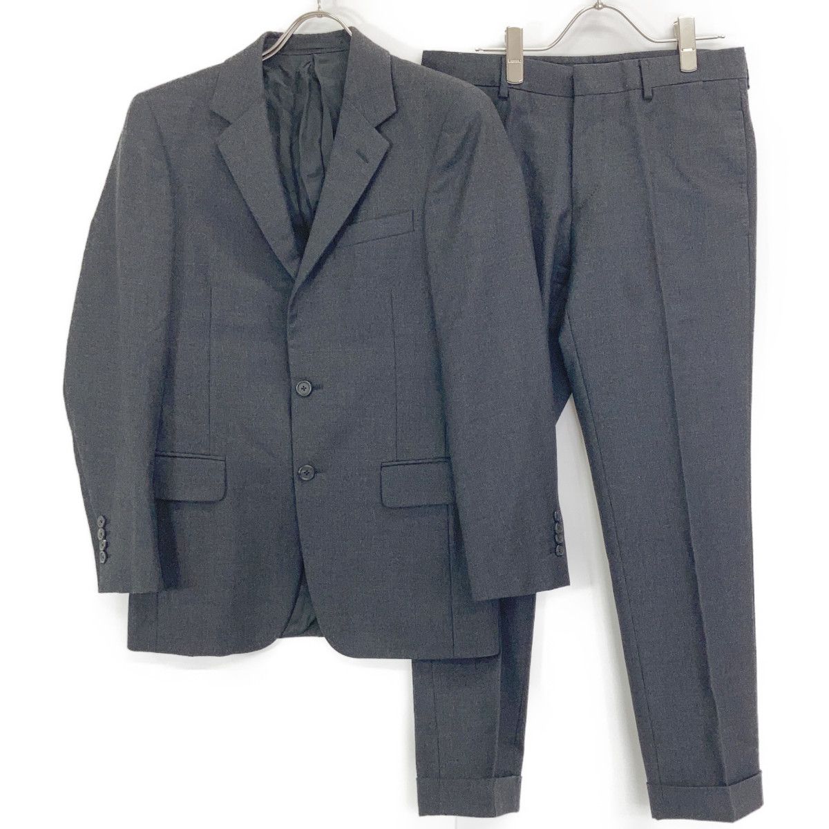 PRADA プラダ ｸﾞﾚｰ UAF367 ｳｰﾙ 2Bｼﾝｸﾞﾙ ｽｰﾂ 44 - メルカリ