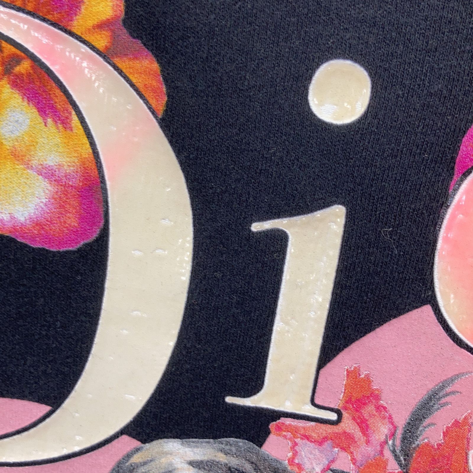 Christian Dior クリスチャンディオール 5P16155201 ﾌﾞﾗｯｸ花柄 ﾛｺﾞ