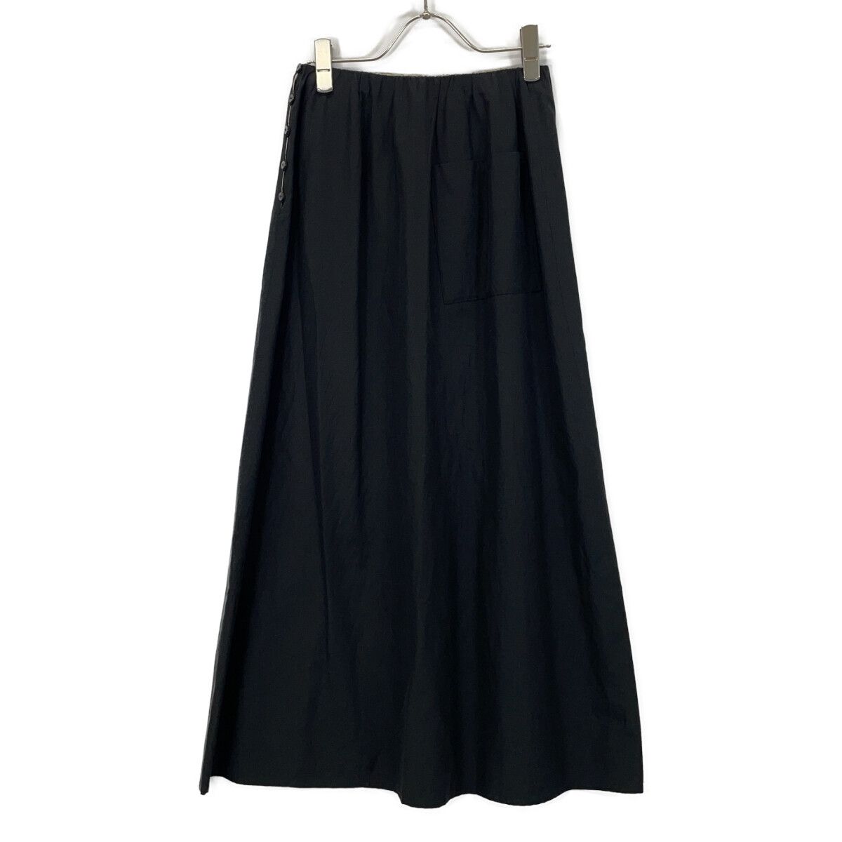 JURGEN LEHL ヨーガンレール ﾌﾞﾗｯｸ×ﾍﾞｰｼﾞｭ ｺｯﾄﾝ×ｼﾙｸ ﾘﾊﾞｰｼﾌﾞﾙｽｶｰﾄ M