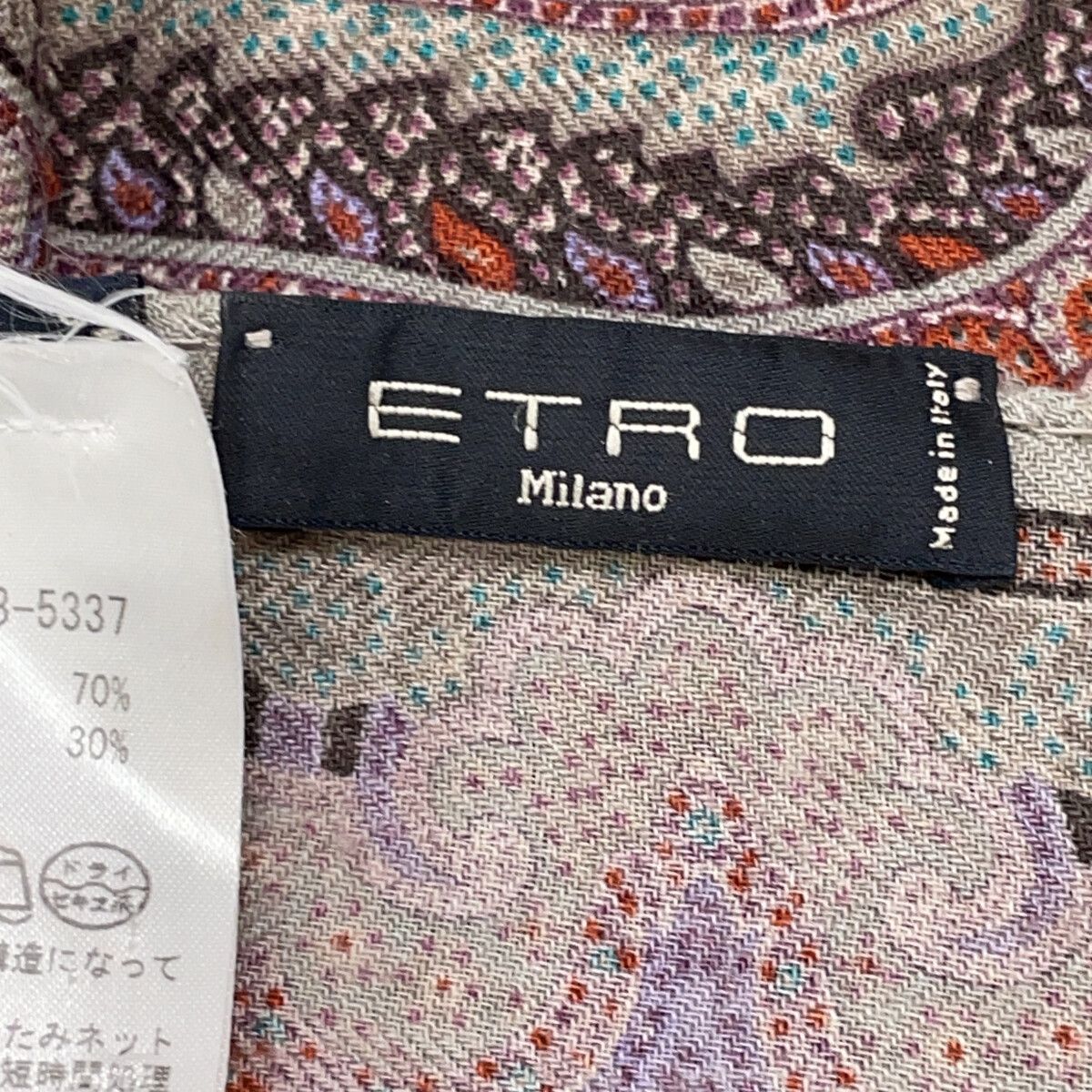 ETRO エトロ 【美品/国内正規】112-10028-5337 ペイズリー柄 カシミヤ