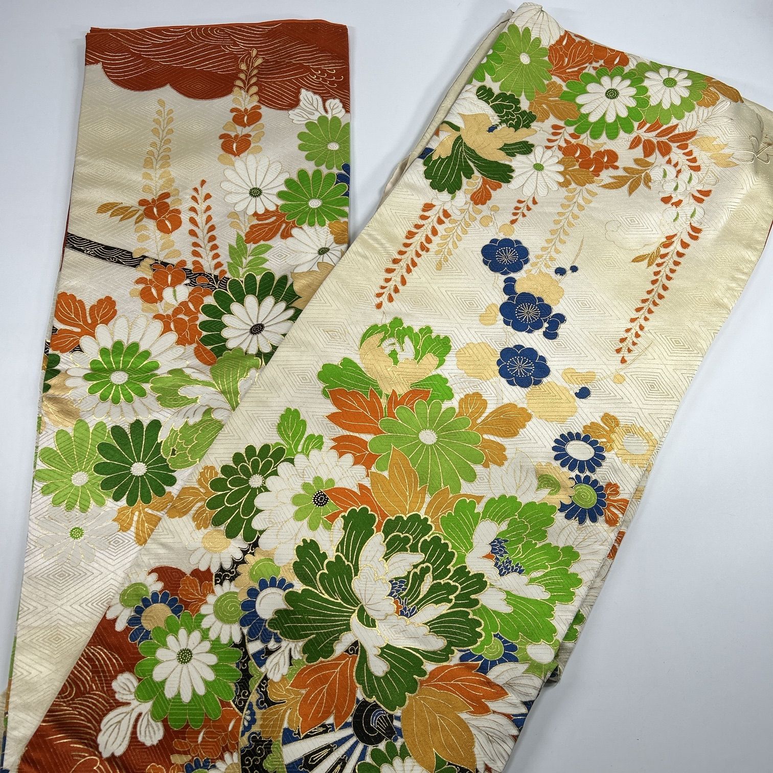 振袖 4枚 正絹 着物まとめ売り 同梱購入歓迎 リメイク用 着付け練習用