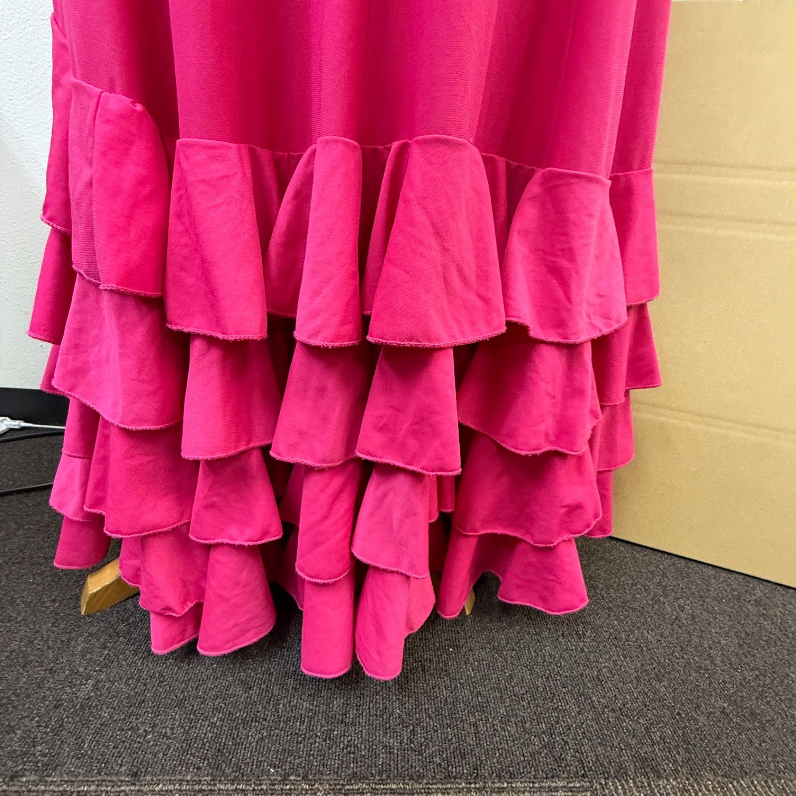 フラメンコ衣装 スカート ファルダ ピンク 無地 シンプル フリル