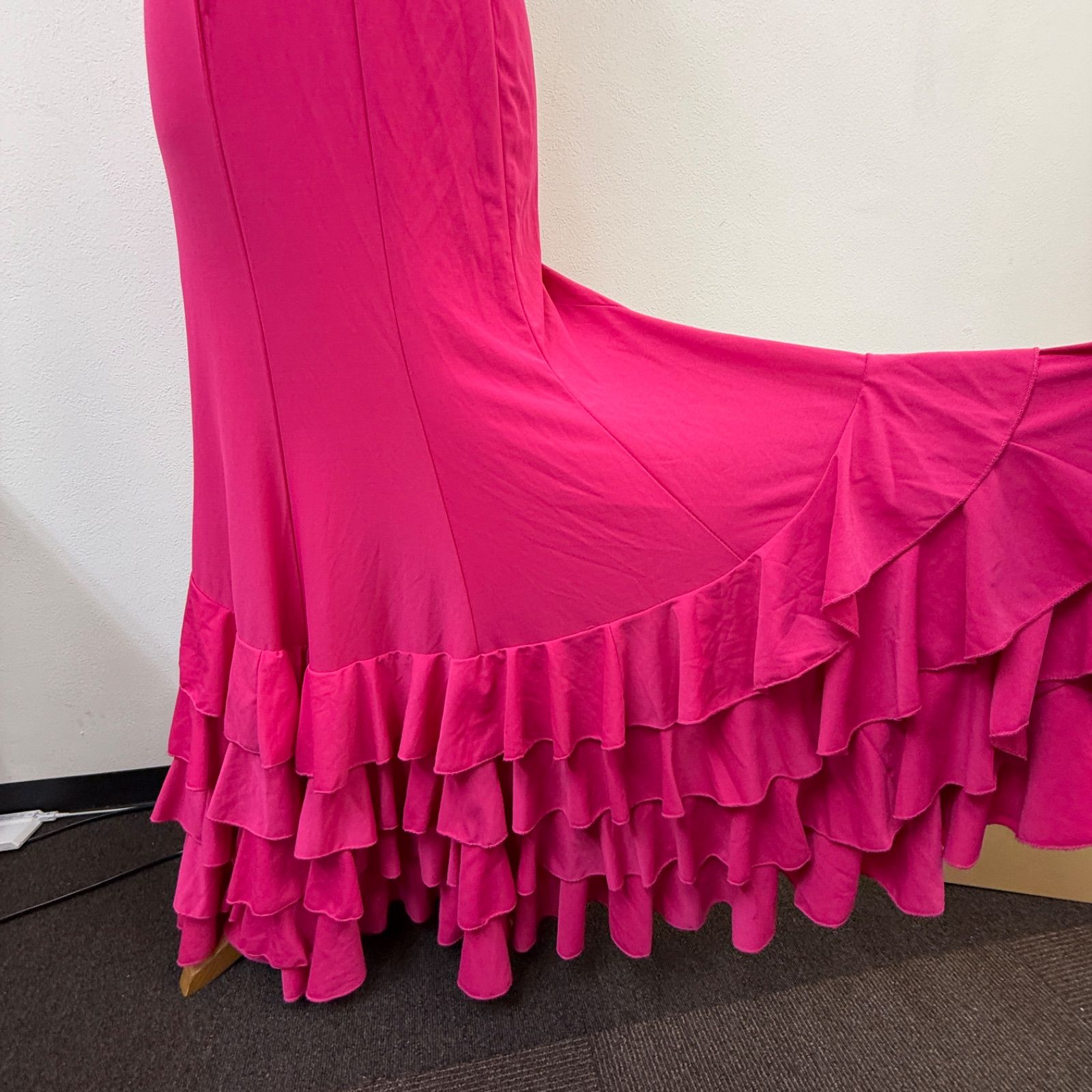 フラメンコ衣装 スカート ファルダ ピンク 無地 シンプル フリル