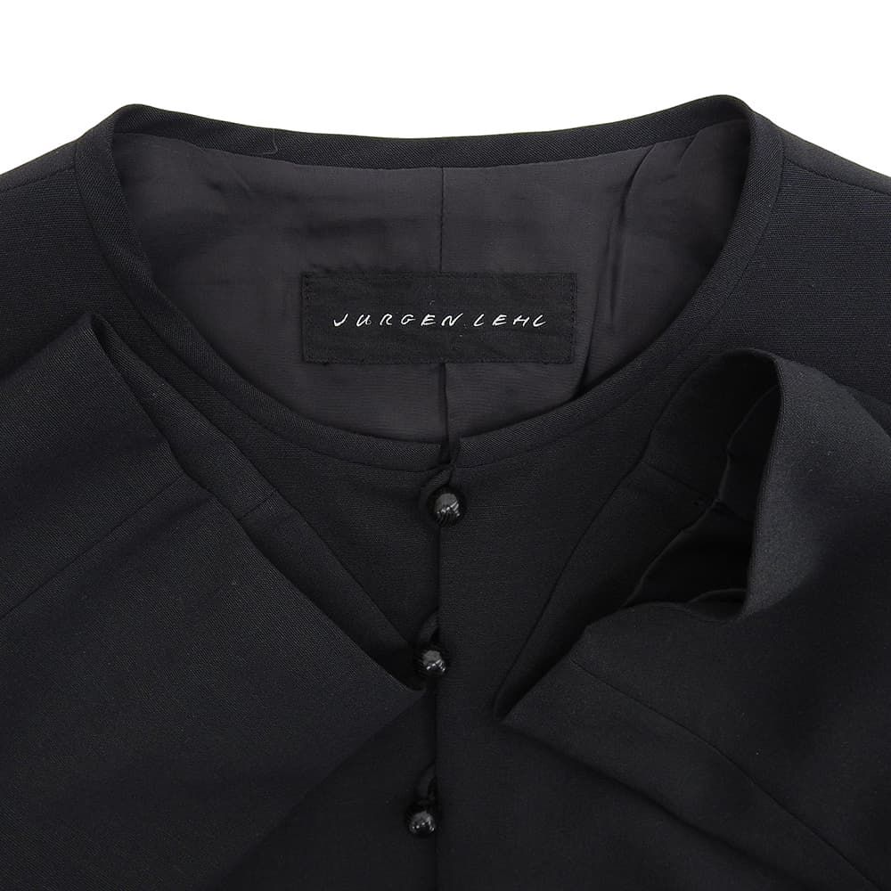 JURGEN LEHL ヨーガンレール ノーカラー ジャケット ウール×シルク