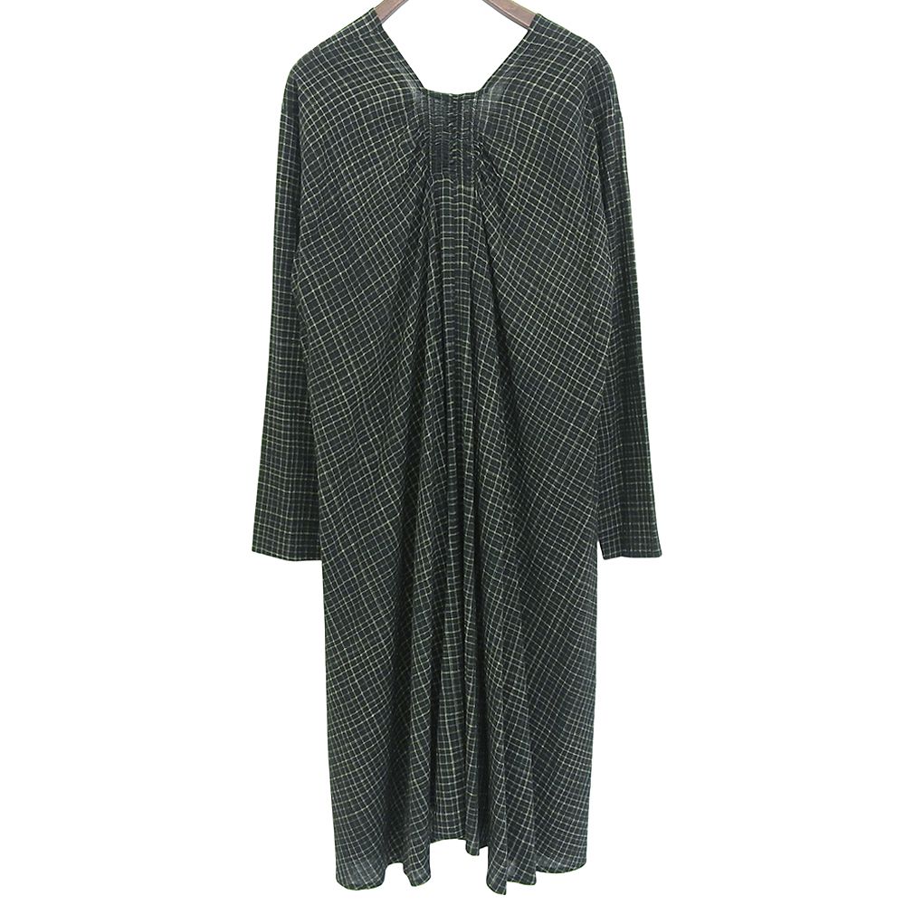 JURGEN LEHL ヨーガンレール チェック ワンピース コットン シルク混