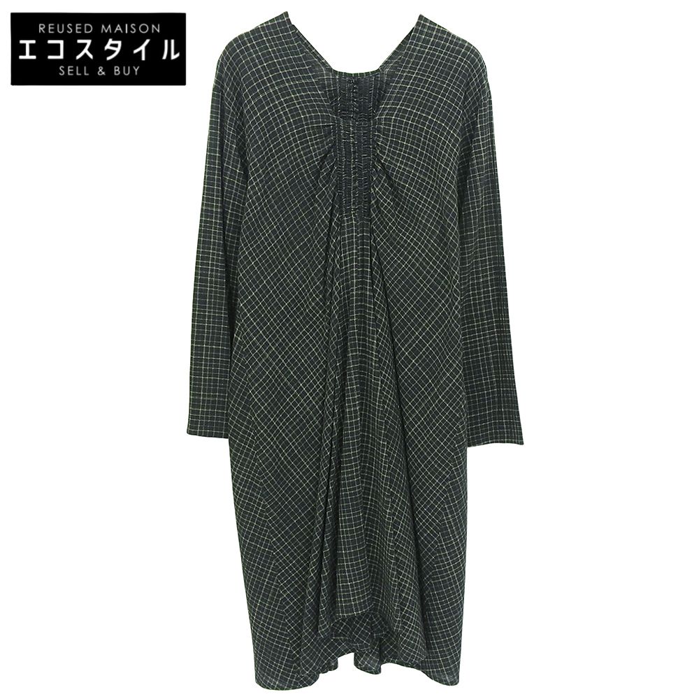 JURGEN LEHL ヨーガンレール チェック ワンピース コットン シルク混