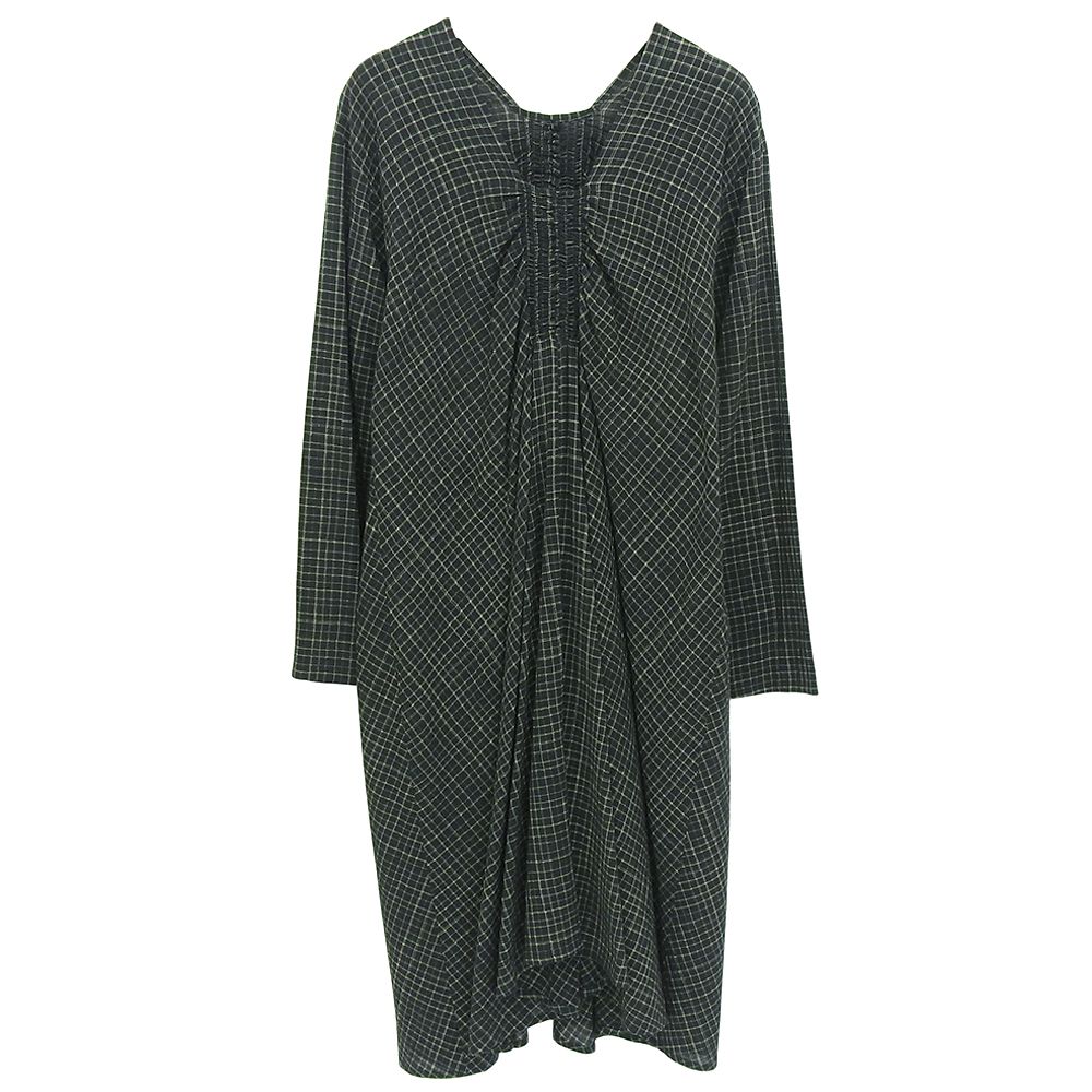 JURGEN LEHL ヨーガンレール チェック ワンピース コットン シルク混