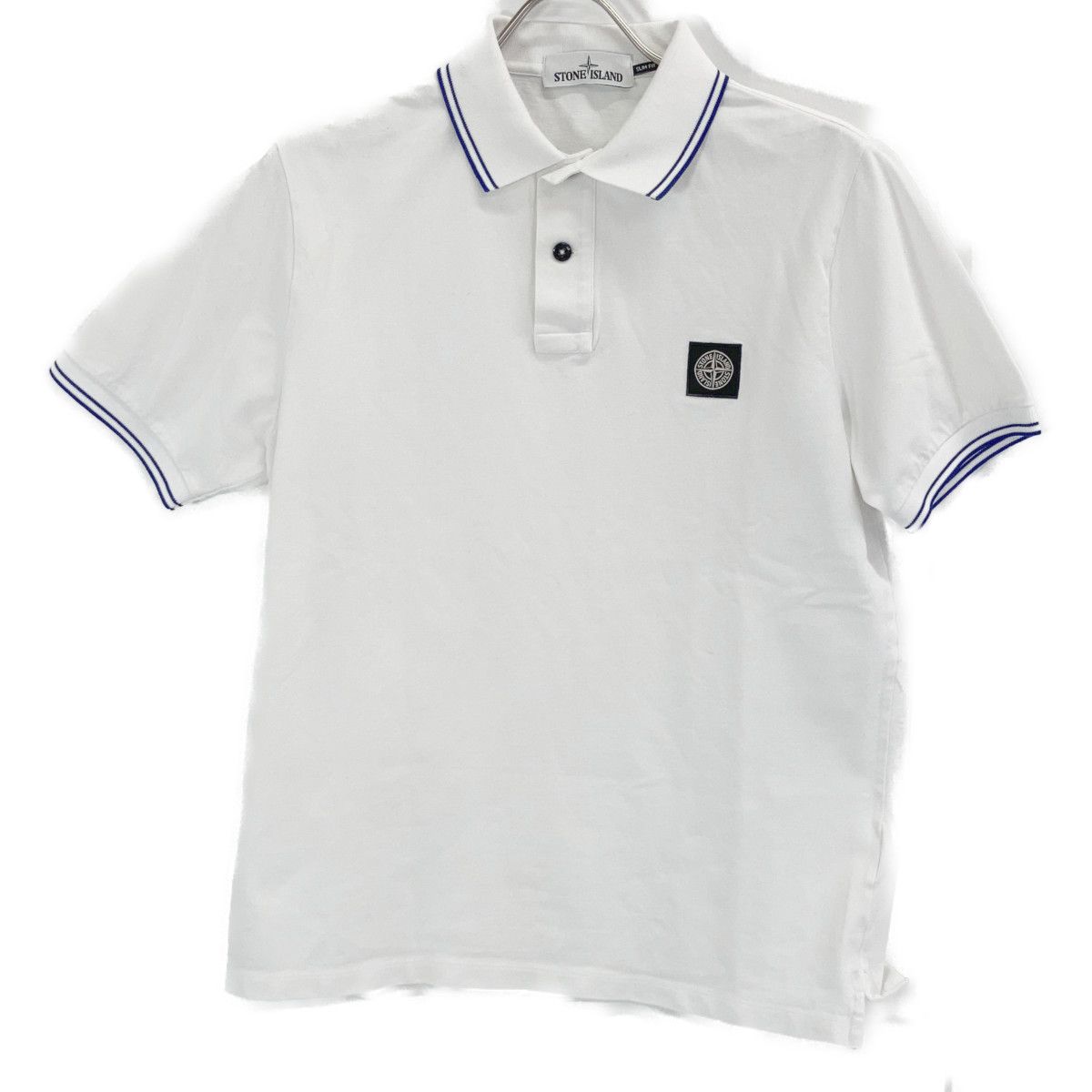 STONE ISLAND ストーンアイランド ﾎﾜｲﾄ ﾛｺﾞﾊﾟｯﾁ 半袖ﾎﾟﾛｼｬﾂ L - メルカリ