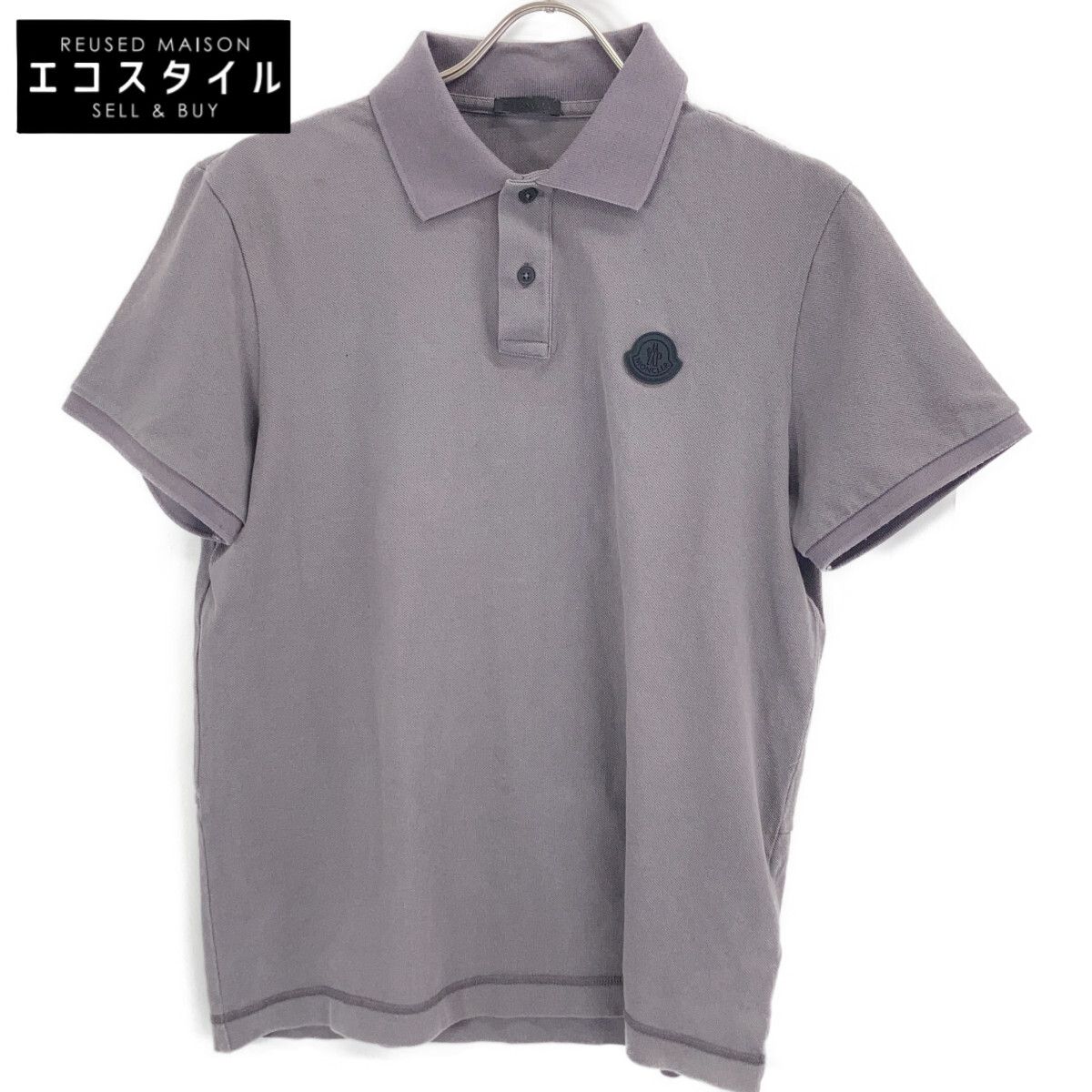 MONCLER モンクレール 24年 K20918A00012 ｸﾞﾚｰ ｺｯﾄﾝ ﾜﾝﾎﾟｲﾝﾄ半袖ﾎﾟﾛｼｬﾂ