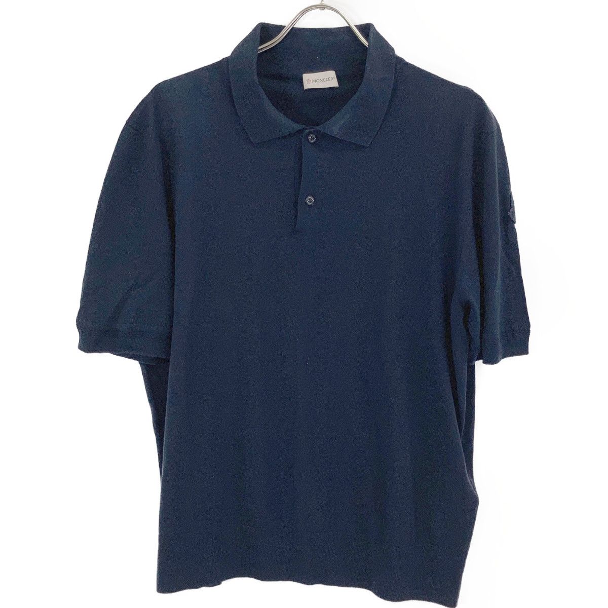 MONCLER モンクレール 25SS K10919A0004 ﾈｲﾋﾞｰ ｼﾙｸ×ﾘﾈﾝ 半袖ﾆｯﾄﾎﾟﾛｼｬﾂ