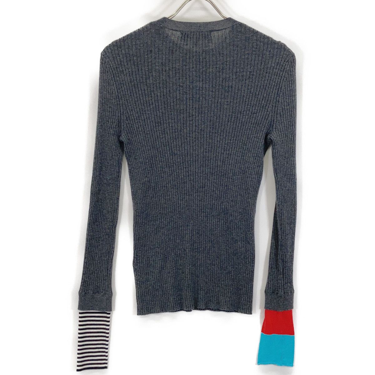 ENFOLD エンフォルド 25SS 300IS270-0671 ｸﾞﾚｰ ｳｰﾙ ﾊﾞｲｶﾗｰ×ﾎﾞｰﾀﾞｰｽﾘｰﾌﾞ