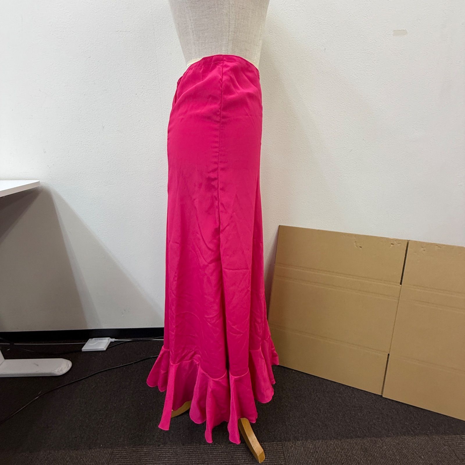 フラメンコ衣装 スカート ファルダ ピンク 無地 シンプル フレア