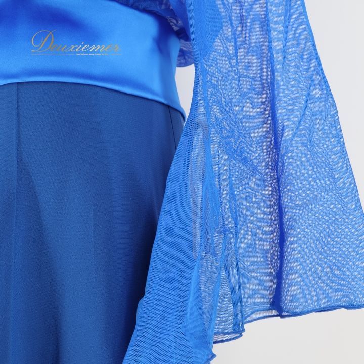 社交ダンス 衣装 ワンピース ドレス SEKINE セキネ 青 レース パーティ