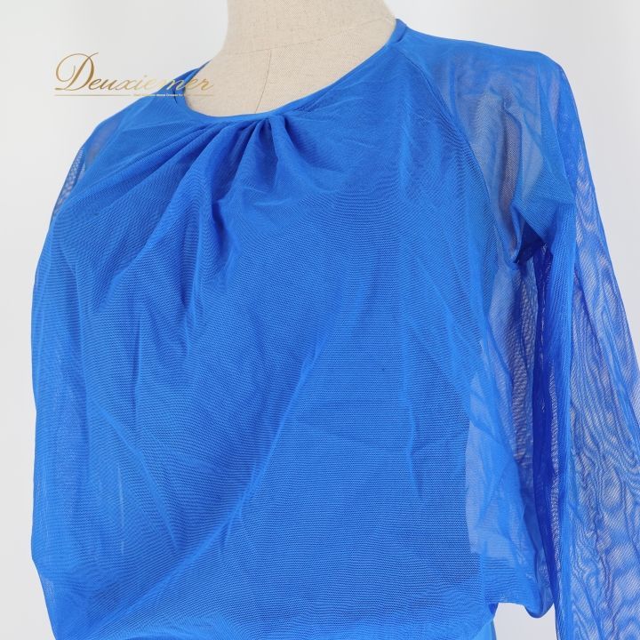 社交ダンス 衣装 ワンピース ドレス SEKINE セキネ 青 レース パーティ