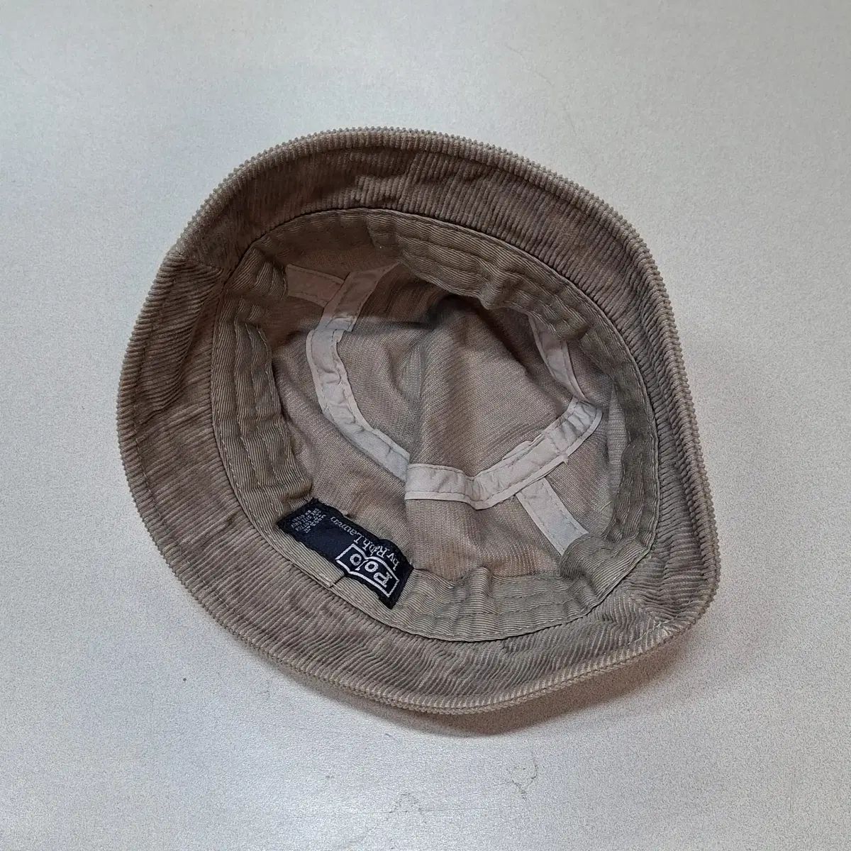 AI 95% POLO RALPH LAUREN 56 バケットハット 帽子 ベージュ 秋冬