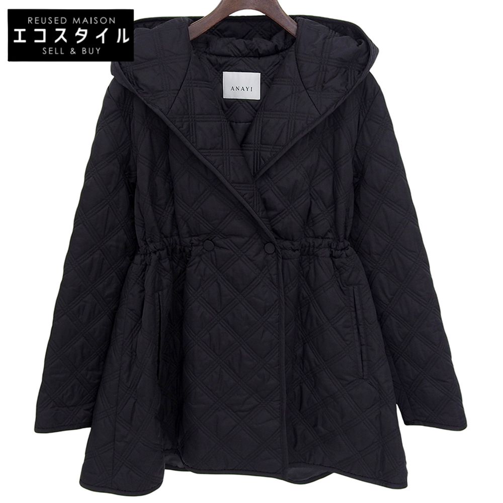 ANAYI アナイ 美品 キルティングフード コート レディース 黒 ブラック