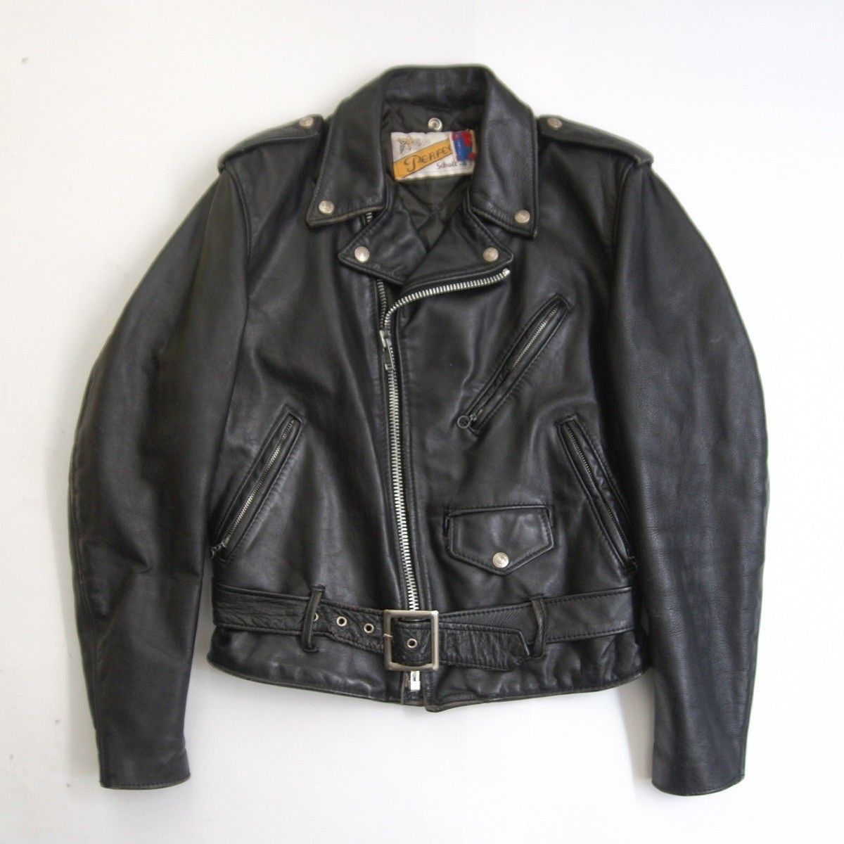 雰囲気抜群】SCHOTT【618/ダブルライダース ジャケット】36 レザー