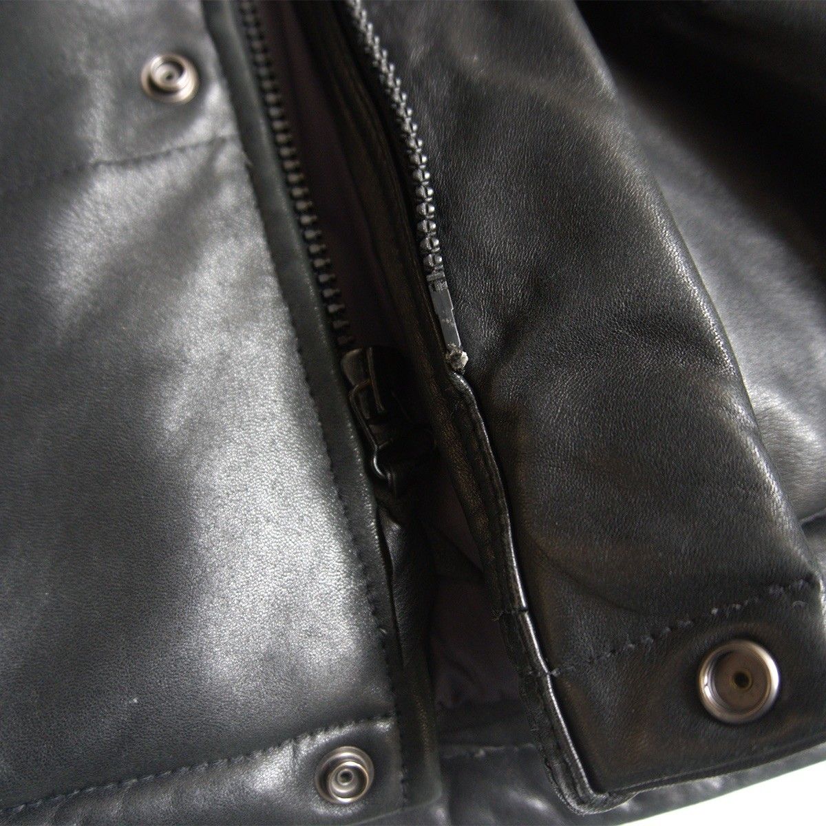 美品】SCHOTT【フード付き レザーダウンジャケット】M ブラック 