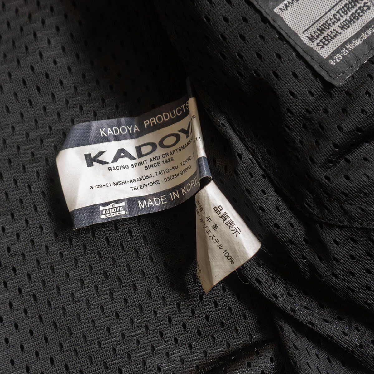 雰囲気抜群】KADOYA【BLACK HORSE パンチング レザー メッシュ 