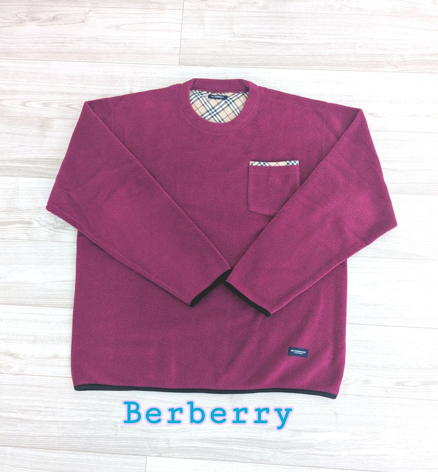 Burberrys バーバリー メンズ L サイズ ワインレッドカラー フリース