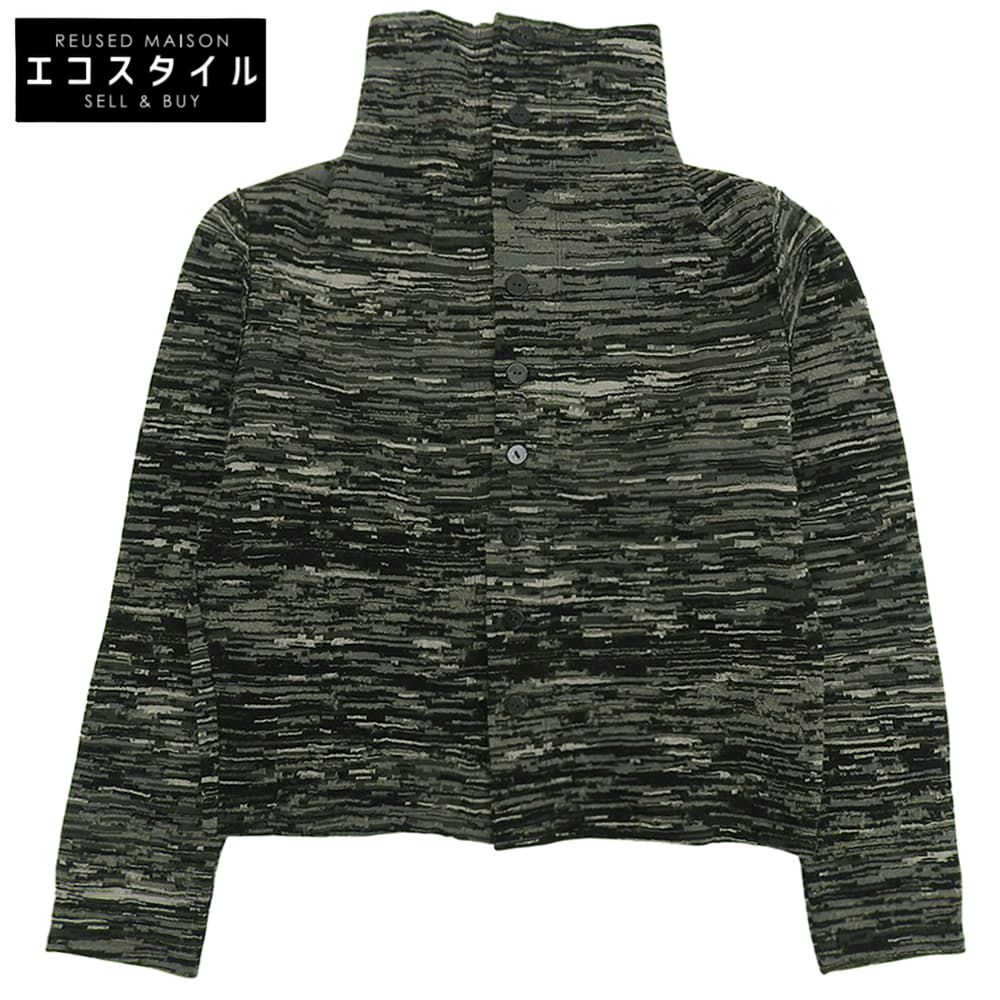 JURGEN LEHL ヨーガンレール ジャガード ハイネック シャツ シルク混