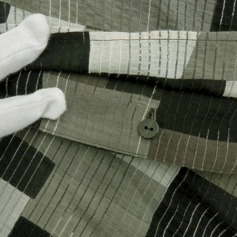 ヨーガンレール　半袖シャツ　L JURGEN LEHL ヨーガンレール 幾何学 チェック コットン 半袖 シャツ